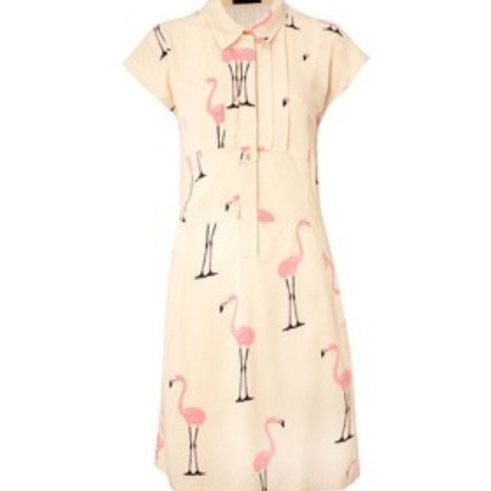 SOLD! Vero Moda pink flamingo dress sz 38 - Picture 2 of 8